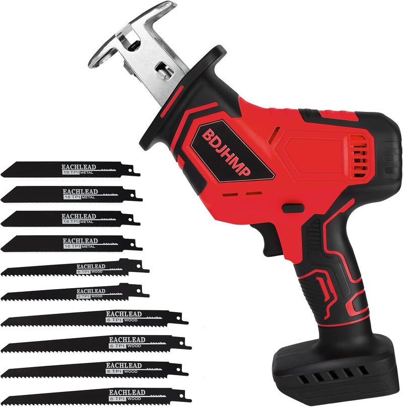 BDJHMP منشار متردد لاسلكي، 2800 دورة في الدقيقة، متوافق مع بطارية Milwaukee 18V (أداة فقط)، محرك بدون فرش مع 10 شفرات منشار، محمول لقطع الخشب و PVC - Image 1
